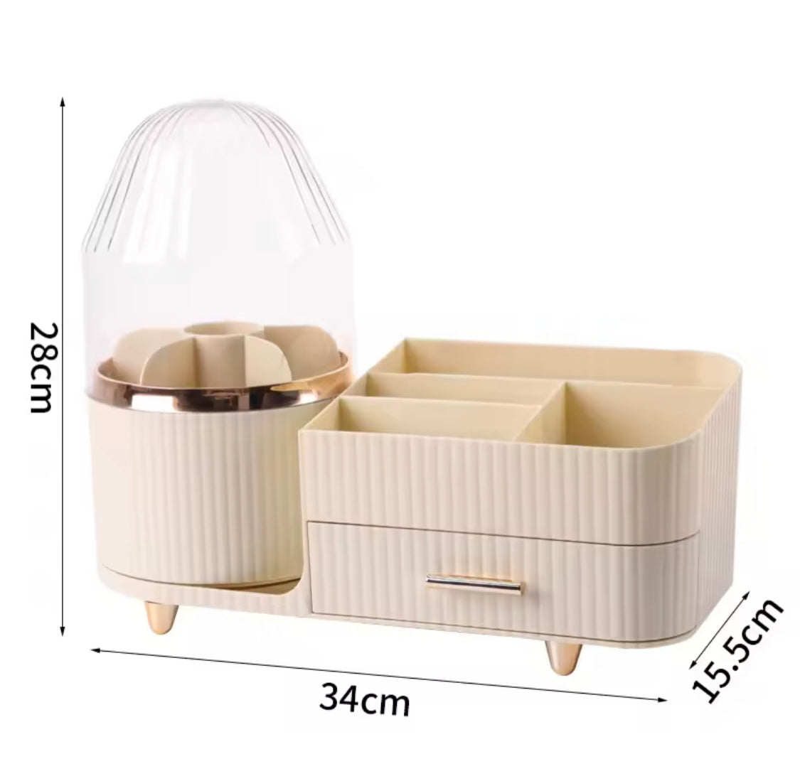 360° Rotating Cosmetic Storage Box, Makeup Organizer Box, Makeup Brushes Organizer, Cosmetic Organizer Box With Drawer and Compartments 360° Rotating Cosmetic Storage Box, Makeup Organizer Box, Makeup Brushes Organizer, Cosmetic Organizer Box With Drawer and Compartments